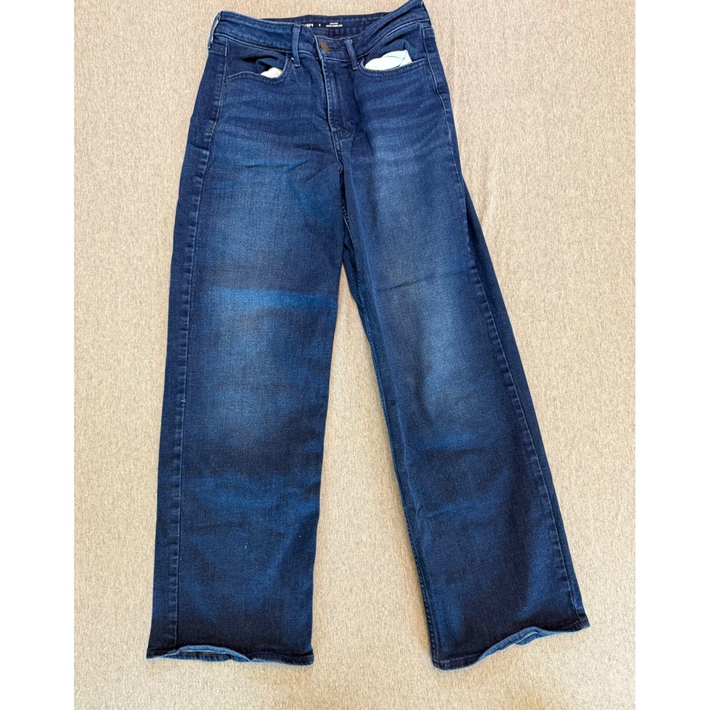 Old Navy Wow Wide Leg Jeans Womens 6 Dark Wash High Rise Denim Pants